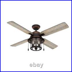 Copperhill 52 in. LED Indoor/Outdoor Brittany Bronze Ceiling Fan with Light Kit