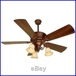 Craftmade Ceiling Fan, Burnt Sienna Riata with 54 Blades and Light Kit K10751
