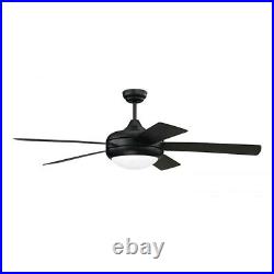 Craftmade Cronus 52 Ceiling Fan, Flat Black, Blades/LED Light Kit CRO52FB5