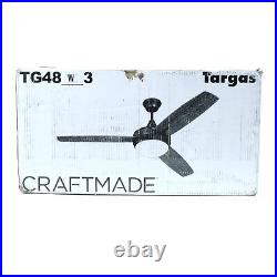 Craftmade TG48W3 48 Inch Ceiling Fan withBlades & LED Light Kit White