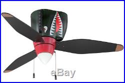 Craftmade WB348TS3 Tiger Shark 48 3-Blade Ceiling Fan withBlades & Light Kit