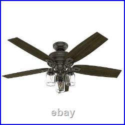 Crown Canyon II 52 in. LED Indoor Noble Bronze Ceiling Fan with Light Kit