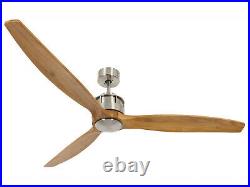 DC ceiling fan with remote Airfusion Akmani Brushed Chrome & Teak 152 cm 60