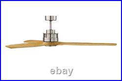 DC ceiling fan with remote Airfusion Akmani Brushed Chrome & Teak 152 cm 60