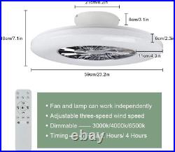 DLLT LED Remote Ceiling Fan with Light Kit-40W Modern Dimmable Ceiling Fan Light