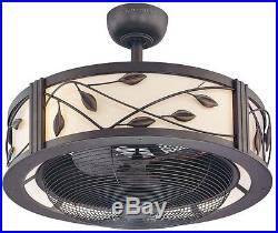 Dark Bronze 23-in Downrod Mount Indoor Ceiling Fan Light Kit Remote Control New