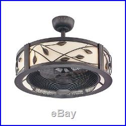 Dark Bronze 23-in Downrod Mount Indoor Ceiling Fan Light Kit Remote Control New