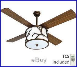 Dark Coffee 56 Ceiling Fan With Light Kit And Remote