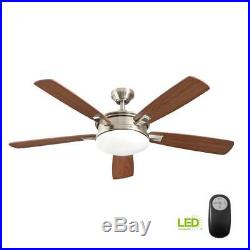 Daylesford 52 in. LED Indoor Nickel Ceiling Fan with Light Kit and Remote Contro