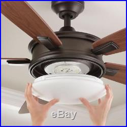 Daylesford 52 in. LED Oiled-Rubbed Bronze Ceiling Fan with Light Kit and Remote