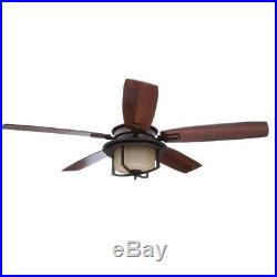Devereaux II 52 in. Indoor Oil-Rubbed Bronze Ceiling Fan with Light Kit and Remo