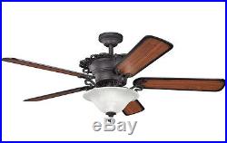 Distressed Black 54 Ceiling Fan With Light Kit And Remote