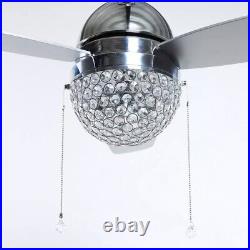 Dreyer 42 in. Indoor Chrome Downrod Mount Crystal Ceiling Fan with Light Kit