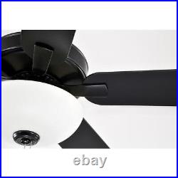 Edvivi Ceiling Fan 52 with Light Kit + Pull Chain 5-Blade Reversible Matte Black