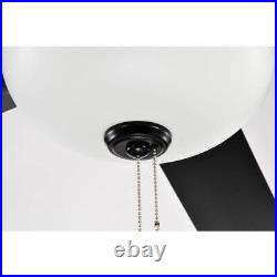 Edvivi Ceiling Fan 52 with Light Kit + Pull Chain 5-Blade Reversible Matte Black