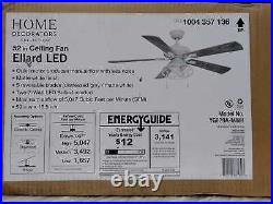Ellard 52 in. LED Matte White Ceiling Fan with Light Kit by Home Decorators Coll