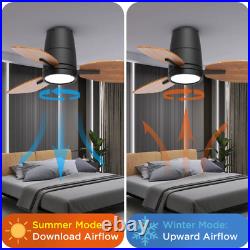 Emidia Blade LED Flush Mount Ceiling Fan with Light Kit Included Black