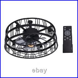 Enclosed Ceiling Fan Time Function Caged Ceiling Fan Light Kit WithRC Home