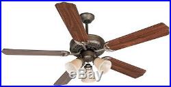 European Bronze 52 Ceiling Fan With Walnut Blades And Light Kit