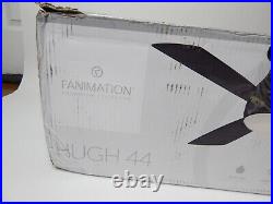 FANIMATION Hugh 44 in. Integrated LED Dark Bronze Ceiling Fan Light Kit Remote