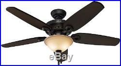 Fairhaven Ceiling Fan with Light Kit 52 in. Indoor Basque Black Remote Control