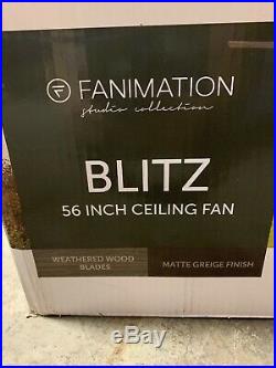 Fanimation Blitz 56-in Indoor/Outdoor Ceiling Fan Light Kit With Remote NEW