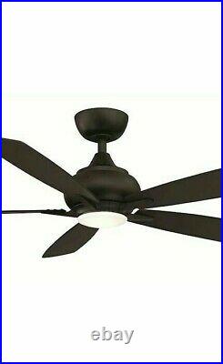 Fanimation Doren 52 in. Integrated LED Black Ceiling Fan with Light Kit and Remote