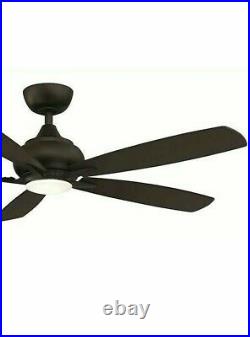 Fanimation Doren 52 in. Integrated LED Black Ceiling Fan with Light Kit and Remote