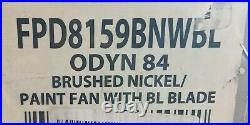 Fanimation FPD8159BNWBL Odyn Ceiling Fan with LED Light Kit, 84, Brushed Nickel