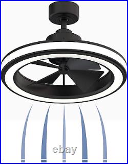 Fanimation Gleam Indoor/Outdoor Ceiling Fan with LED Light Kit 16 Inch Black