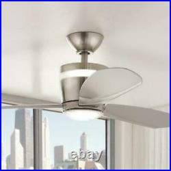 Federigo 48 in. Integrated LED Indoor Nickel Ceiling Fan with Light Kit and