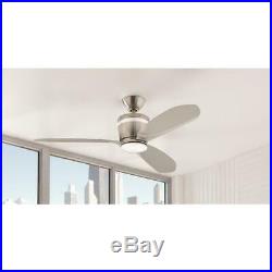 Federigo 48 in. Integrated LED Indoor Nickel Ceiling Fan withLight Kit & Remote C