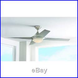 Folsom 60 in. LED Indoor Brushed Nickel Ceiling Fan with Light Kit + Remote