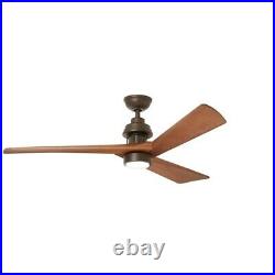 Fortston 60 in. LED Indoor Espresso Bronze Ceiling Fan with Light Kit and Remote