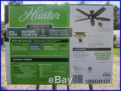 Free Ship, Hunter Heathrow 52 in. Indoor New Bronze Ceiling Fan with Light Kit