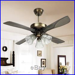 GLIME Ceiling Fan with Light Kit and Remote Control 42 Inch LED Indoor 3 Lamp