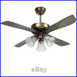 GLIME Ceiling Fan with Light Kit and Remote Control 42 Inch LED Indoor 3 Lamp