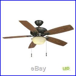 Gazebo 52 in. LED Indoor/Outdoor Natural Iron Ceiling Fan with Light Kit