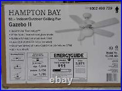 Gazebo 52 in. LED Indoor/Outdoor White Ceiling Fan with Light Kit by Hampton Bay
