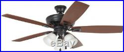 Gazelle 52in. LED Indoor Outdoor Natural Iron Ceiling Fan with Light Kit Outdoor