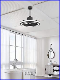 Gleam Indoor/Outdoor Ceiling Fan with LED Light Kit 16 Inch Black