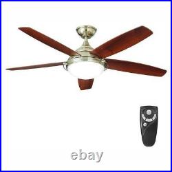 Gramercy 52'' LED Indoor Brushed Nickel Ceiling Fan with Light Kit & Remote HDC