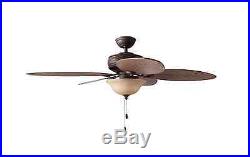 Grand Cayman 54 Onyx Bengal Damp Rated Ceiling Fan Light Kit Reversible Blades