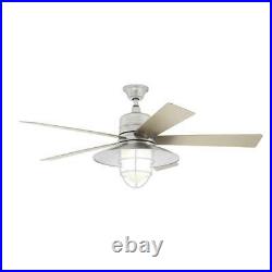 Grayton 54 in. LED Indoor/Outdoor Galvanized Ceiling Fan with Light Kit and Remo