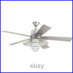 Grayton 54 in. LED Indoor/Outdoor Galvanized Ceiling Fan with Light Kit and Remo