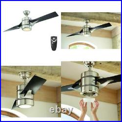 Grenada 52 In. Led Indoor Brushed Nickel Ceiling Fan With Light Kit And Remote C