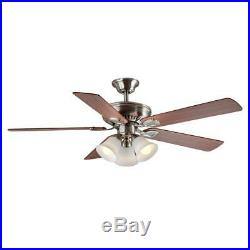 H. Bay Campbell 52 in. LED Indoor Brushed Nickel Ceiling Fan withLight Kit-Remote