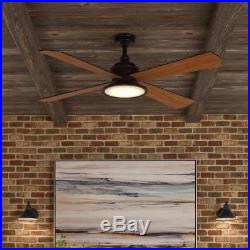 H. Bay Valle Paraiso 52 Indoor Oil-Rubbed Bronze Ceiling Fan-Light Kit-Remote C