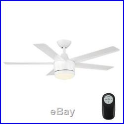 H D Merwry 48 Integrated LED Indoor White Ceiling Fan with Light Kit and Remote