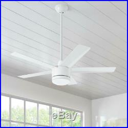 H D Merwry 48 Integrated LED Indoor White Ceiling Fan with Light Kit and Remote
